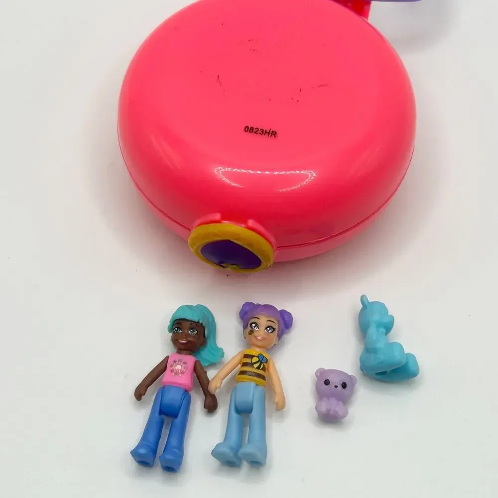 Polly Pocket BEEHIVE Folding Compact Playset 2019 w/ Dolls EUC
